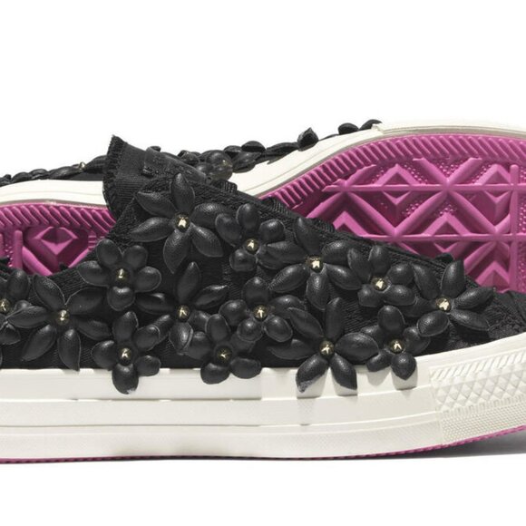 Converse Chuck Taylor All Star Ox Black Floral Sneakers - Picture 5 of 5